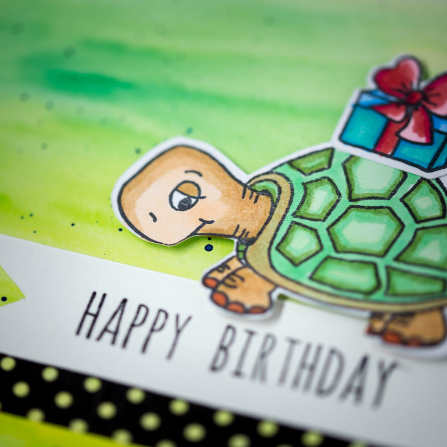 © Gerda Steiner Design_Turtley Great! | © Stampers Anonymous_Things Talk Holidays Greetings | © Copic_E51 | © Copic_E02 | © Copic_E35 | © Copic_E33 | © Copic_E47 | © Copic_G21 | © Copic_G02 | © Copic_RV29 | © Copic_R27 | © Copic_YG67 | © Copic_YG41 | © Copic_B05 | © Copic_B23 | © Tsukineko_Memento - Espresso Truffle, Karte, Geburtstag