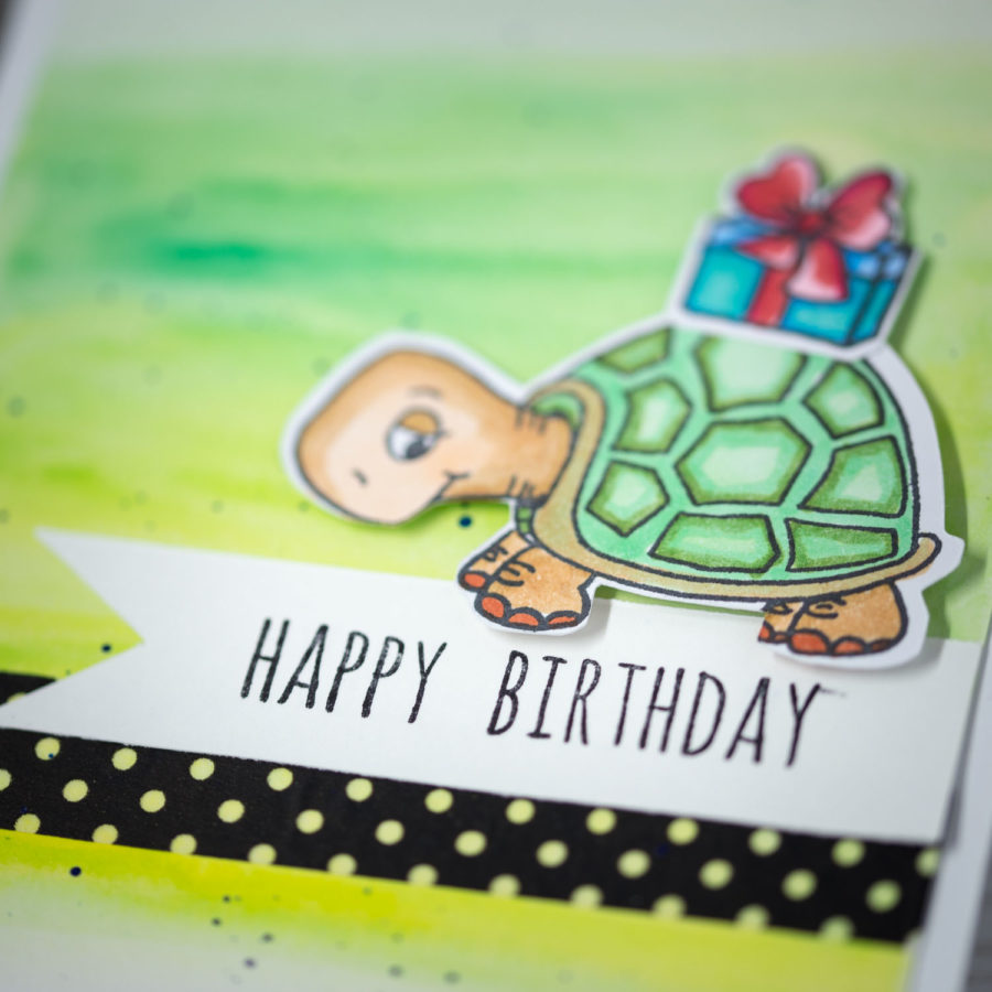 © Gerda Steiner Design_Turtley Great! | © Stampers Anonymous_Things Talk Holidays Greetings | © Copic_E51 | © Copic_E02 | © Copic_E35 | © Copic_E33 | © Copic_E47 | © Copic_G21 | © Copic_G02 | © Copic_RV29 | © Copic_R27 | © Copic_YG67 | © Copic_YG41 | © Copic_B05 | © Copic_B23 | © Tsukineko_Memento - Espresso Truffle, Karte, Geburtstag